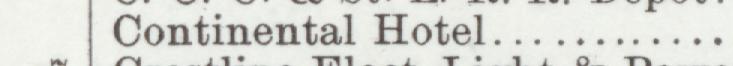 The index line reading Continental Hotel in the 1901 atlas