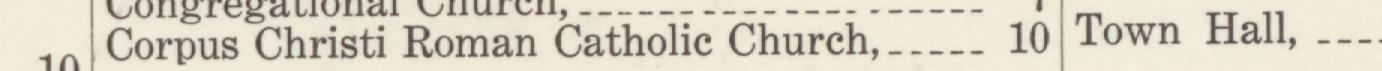 The line reading Corpus Christi Roman Catholic Church in the 1912 atlas index