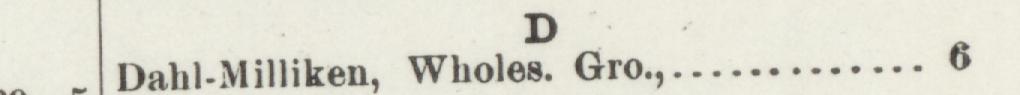 The line reading Dahl-Milliken, Wholes. Gro in the 1895 atlas index