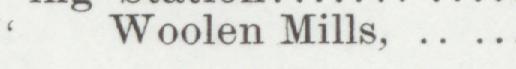 The line reading Woolen Mills in the 1901 atlas index