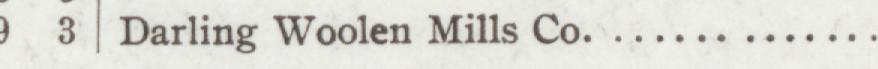 The index line reading Darling Woolen Mills Co in the 1906 atlas