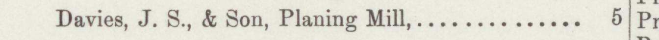 The line reading Davies, J. S., & Son, Planing Mill in the 1893 atlas index