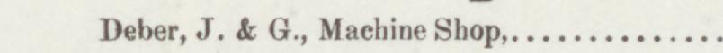 The line reading Deber, J. & G., Machine Shop in the 1890 atlas index