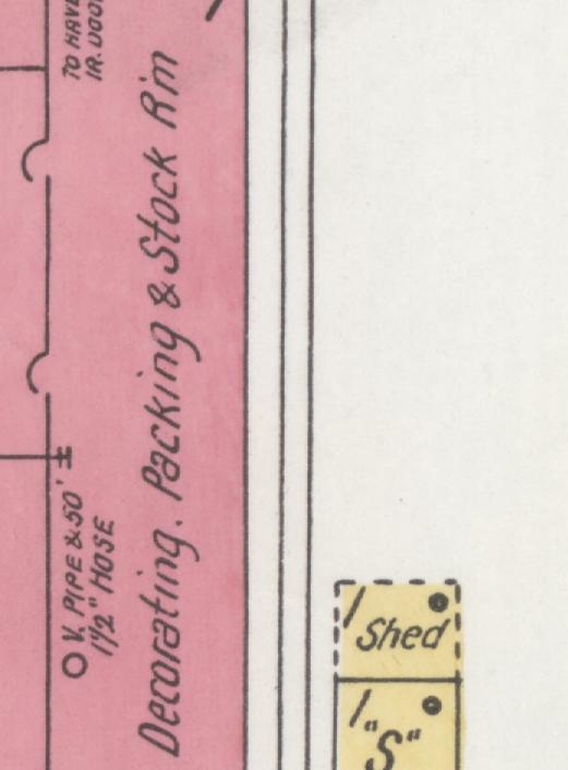 The line reading Decorating. Packing & Stock Rim in the 1901 atlas index