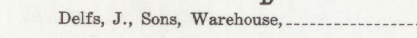 The line reading Delfs, J., Sons, Warehouse in the 1928 atlas index