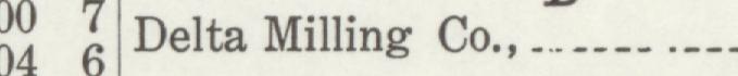 The line reading Delta Milling Co in the 1916 atlas index