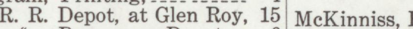 The line reading Depot, at Glen Roy, 15 in the 1911 atlas index