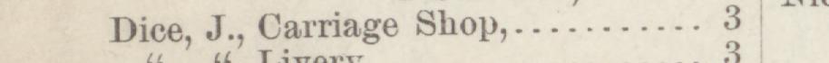 The line reading Dice, J., Carriage Shop in the 1884 atlas index