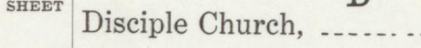 The index line reading Disciples Church in the 1911 atlas