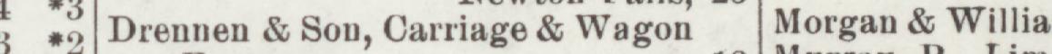 The line reading Drennen & Son, Carriage & Wagon in the 1902 atlas index