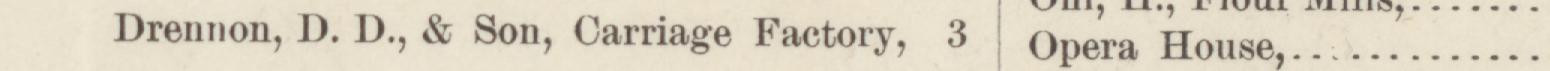 The line reading Drennon, D. D., & Son, Carriage Factory, 3 in the 1884 atlas index