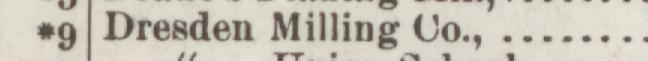 The line reading Dresden Milling Uo in the 1889 atlas index