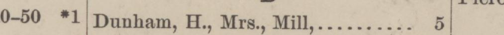 The line reading Dunham, H., Mrs., Mill in the 1885 atlas index