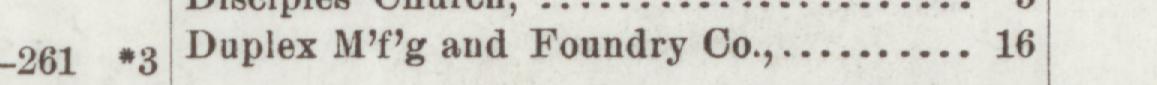 The line reading Duplex M''g and Foundry Co in the 1904 atlas index