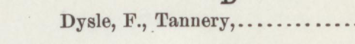 The line reading Dysle, F, Tannery in the 1893 atlas index