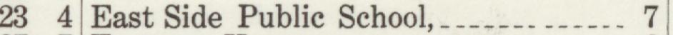 The index line reading East Side Publie School,_ in the 1910 atlas