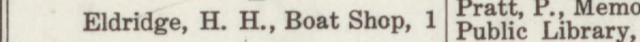 The line reading Eldridge, H. H., Boat Shop, 1 in the 1915 atlas index