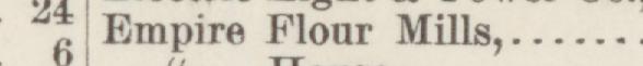 The line reading Empire Flour Mill in the 1886 atlas index