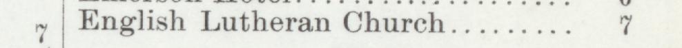 The index line reading English Lutheran Church in the 1901 atlas