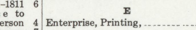 The line reading Enterprise, Printing in the 1910 atlas index