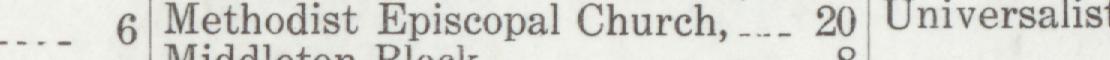 The index line reading Methodist Episcopal Church in the 1920 atlas