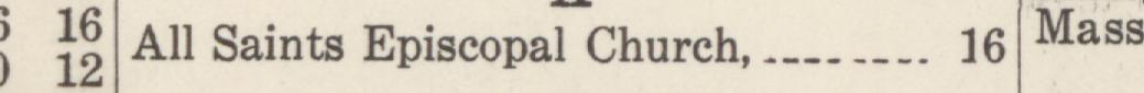 The index line reading Christ Episcopal Church in the 1922 atlas