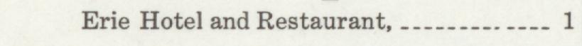 The line reading Erie Hotel and Restaurant in the 1911 atlas index