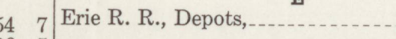 The line reading Erie R. R., Depots in the 1943 atlas index