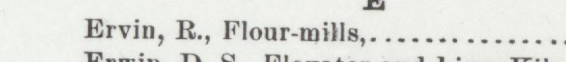 The line reading Ervin, R.,Flour-mill in the 1901 atlas index