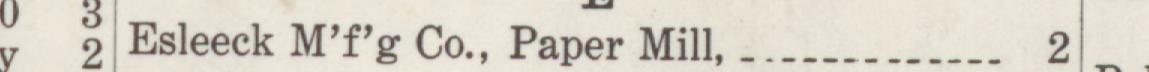 The index line reading Esleeck M'f'g Co., Paper Mill, _ in the 1940 atlas