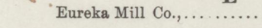 The line reading Eureka Mill Co in the 1885 atlas index