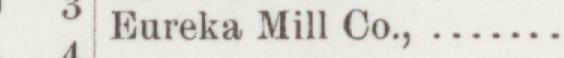The index line reading Eureka Mill Co in the 1890 atlas