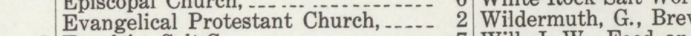 The line reading Evangelical Protestant Church in the 1916 atlas index