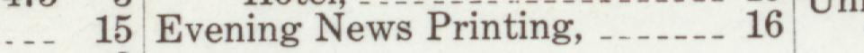 The line reading Evening News Printing in the 1909 atlas index