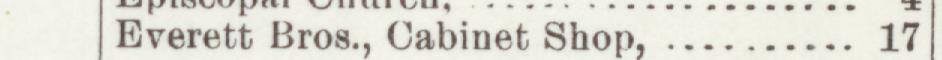 The line reading Everett Bros., Cabinet Shop in the 1898 atlas index