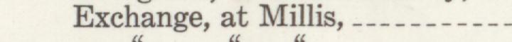 The index line reading Exchange, at Millis in the 1942 atlas