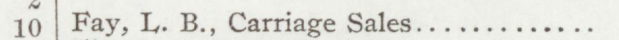 The line reading Fay, L. B., Carriage Sales in the 1905 atlas index