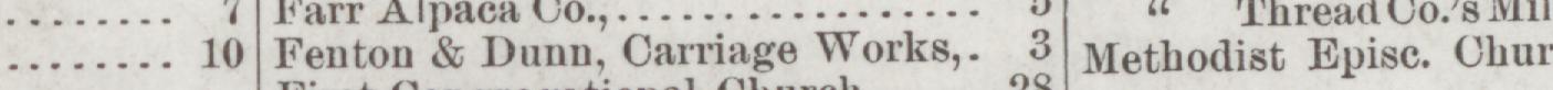 The line reading Fenton & Dunn, Carriage Works,: in the 1889 atlas index