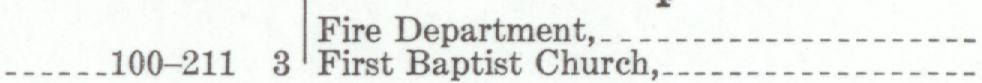 The line reading Fire Baptist Church in the 1946 atlas index