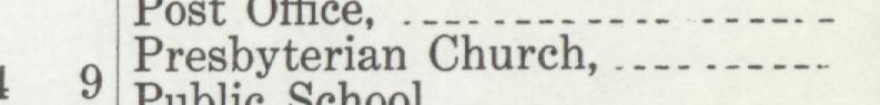 The index line reading Presbyterian Church in the 1916 atlas