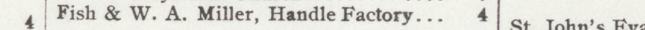 The line reading Fish & W. A. Miller, Handle Factory in the 1908 atlas index
