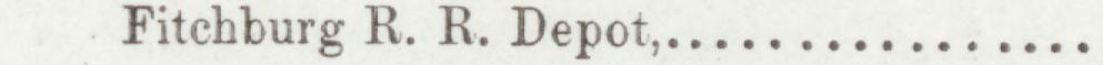 The index line reading Fitchburg R. R. Depot in the 1899 atlas