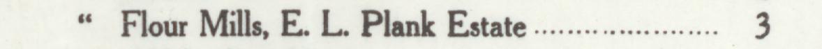The line reading Flour Mills, E. L. Plank Estate in the 1912 atlas index