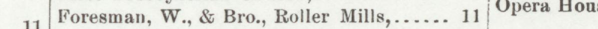 The line reading Foresman, W., & Bro., Roller Mills in the 1899 atlas index