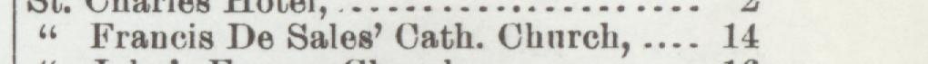 The line reading Francis De Sales' Oath. Church in the 1899 atlas index