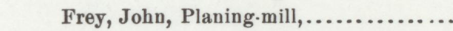 The line reading Frey, John, Planing-mill in the 1901 atlas index