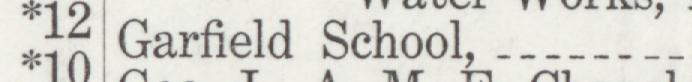 The line reading Garfield School in the 1916 atlas index