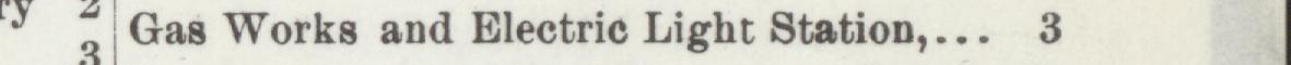 The line reading Gas Works and Electric Light Station in the 1896 atlas index