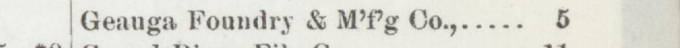 The line reading Geanga Foundry & Mfg Co in the 1892 atlas index