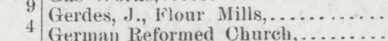 The line reading Gerdes, J., Flour Mills in the 1892 atlas index